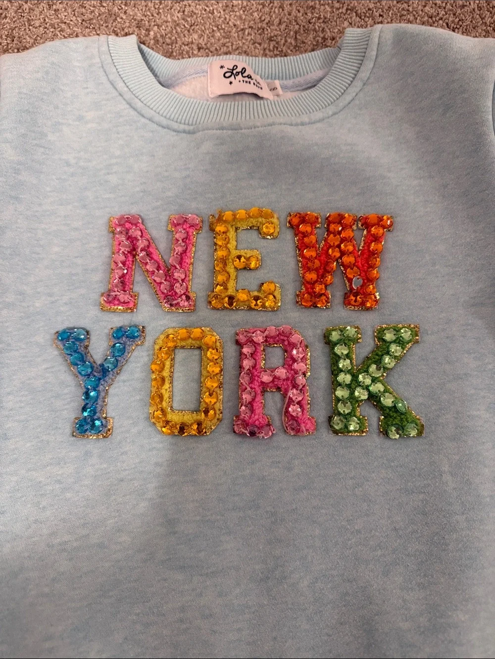 Lola + The Boys Blue 'New York' Sweatshirt Girls size 8